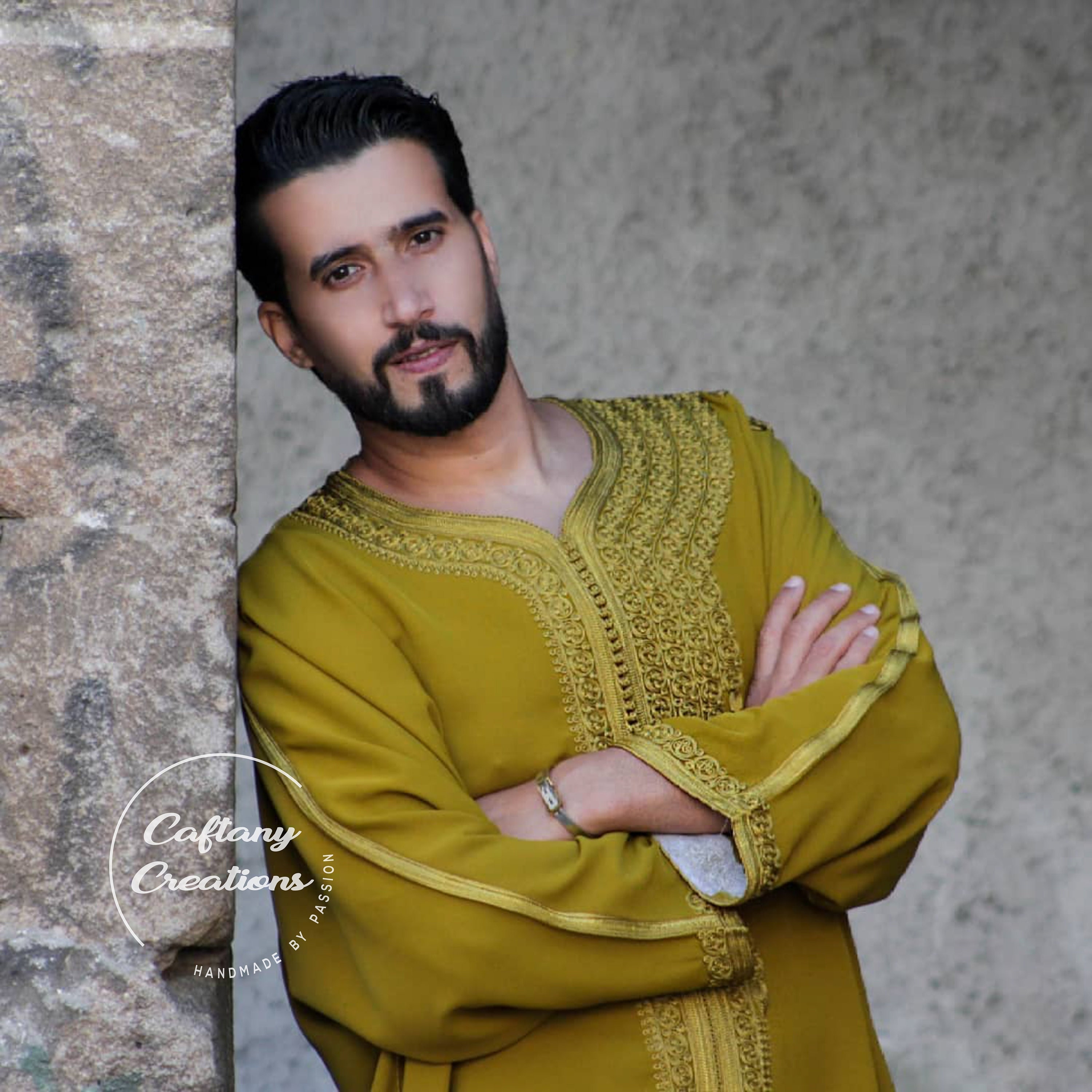 Gandoura For Men,Moroccan Gandura,Traditional Tunic,Handmade Moroccan Caftan,Arabic Dress,Pyjama Robe For Men,Wedding Dress
