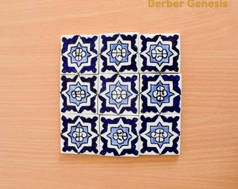 Decorative Ceramic Tiles 5 cm x 5 cm - Glossy & Shinny tiles - Wall Art Tile - Handmade Moroccan Tiles - Exquisite and Authentic Tiles