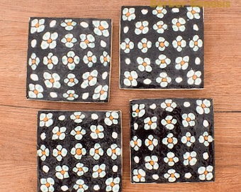 Decorative Ceramic Tiles 10 cm x 10 cm - Glossy & Shinny tiles - Wall Art Tile - Handmade Moroccan Tiles - Exquisite and Authentic Tiles