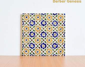 Decorative Ceramic Tiles 20 cm x 20 cm - Glossy & Shinny tiles - Wall Art Tile - Handmade Moroccan Tiles - Exquisite and Authentic Tiles