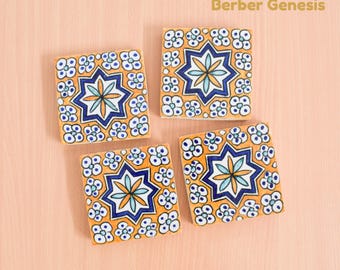 Decorative Ceramic Tiles 10 cm x 10 cm - Glossy & Shinny tiles - Wall Art Tile - Handmade Moroccan Tiles - Exquisite and Authentic Tiles