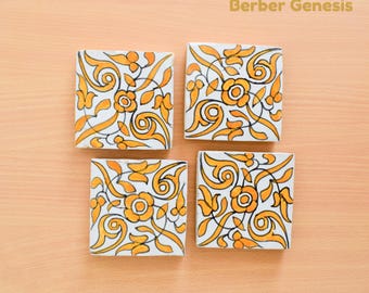 Decorative Ceramic Tiles 10 cm x 10 cm - Glossy & Shinny tiles - Wall Art Tile - Handmade Moroccan Tiles - Exquisite and Authentic Tiles