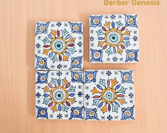 Decorative Ceramic Tiles 10 cm x 10 cm - Glossy & Shinny tiles - Wall Art Tile - Handmade Moroccan Tiles - Exquisite and Authentic Tiles