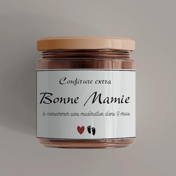 Etiquettes personnalisées Bonne mamie, cadeau personnalisé future mamie