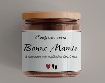 Etiquettes personnalisées Bonne mamie, cadeau personnalisé future mamie