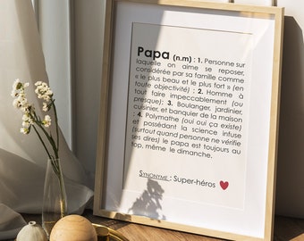 Pôster personalizável de definição de pai, presente personalizável de pai