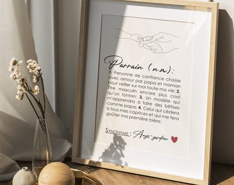 Pôster personalizável com a definição do Poderoso Chefão, presente personalizável do Poderoso Chefão, anúncio do Poderoso Chefão