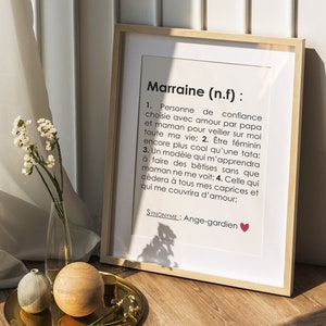 Customizable Godmother definition poster, customizable Godmother gift