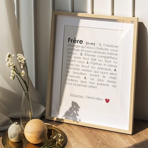 Anpassbares Bruder-Definitionsplakat, anpassbares Bruder-Geschenk
