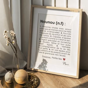 Nanny definition poster, Nanny gift, Nanny thanks image 1