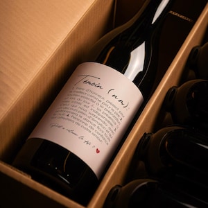 Rótulo ou testemunha de cerveja, vinho ou champanhe (m)