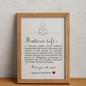 Definición del póster: Profesor, regalo de fin de curso para el profesor, agradecimiento al profesor imagen 1