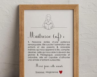 Posterdefinitie: Leraar, eindejaarsgeschenk voor de leraar, bedankje voor de leraar