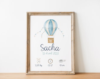Póster con nombre personalizable, regalo de nacimiento personalizable.