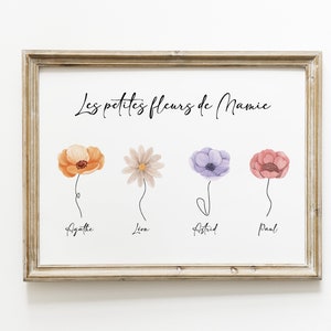 Affiche cadeau Maman/Mamie personnalisé - Affiche enfants Maman/Mamie personnalisé