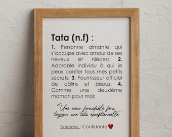 Customizable "Auntie" definition poster, customizable "Auntie" gift