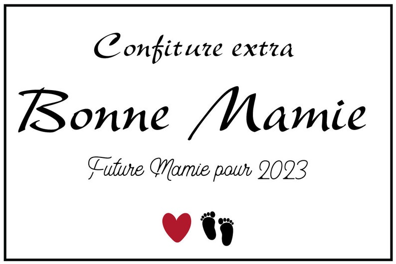 Etiquettes Personnalisées Bonne Mamie - Cadeau Future Mamie 2025 - Étiquettes Pots De Confiture