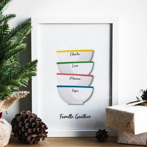 Personalized family bowls poster - Personalized family bowls gift - Personalized family bowls poster