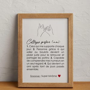 Customizable Colleague Definition Poster, Customizable Colleague Gift image 1