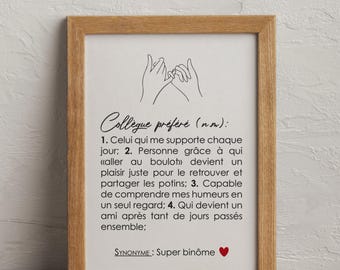 Customizable Colleague Definition Poster, Customizable Colleague Gift