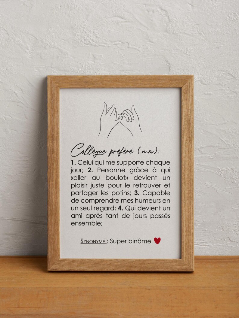 Customizable Colleague Definition Poster, Customizable Colleague Gift image 1