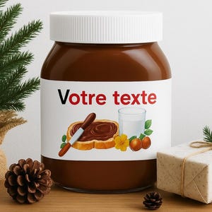 Etiquette personnalisable Nutella - Etiquette à personnaliser Nom sur pot de Nutella