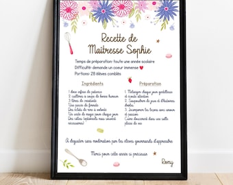 Teacher Poster - Teacher Recipe / End of Year Teacher Gift