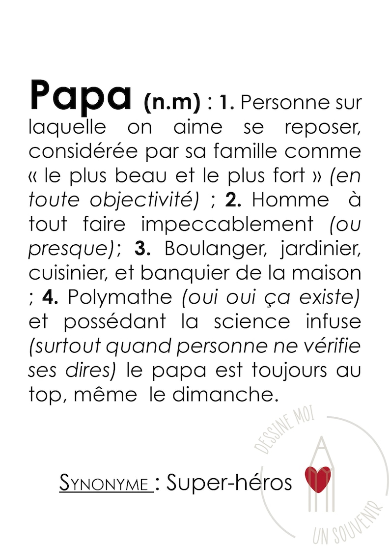 Affiche Poster Définition Papa Affiche Poster Définition Papa