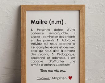 Master definition poster, end-of-year master gift
