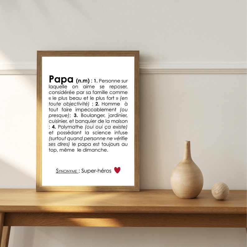 Affiche Poster Définition Papa • Kyft