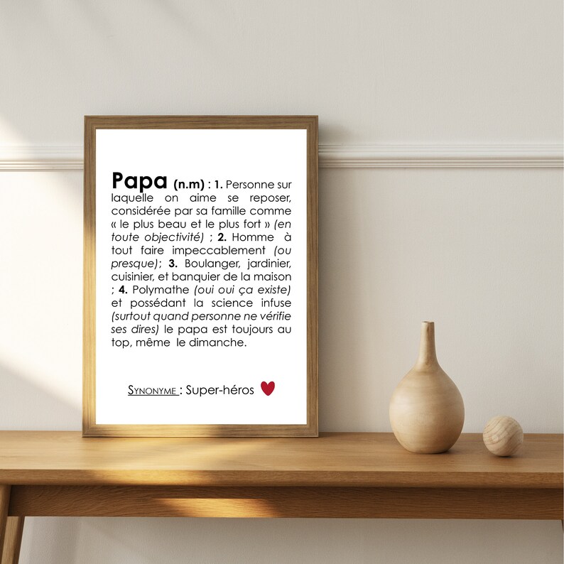 Affiche Poster Définition Papa Affiche Poster Définition Papa