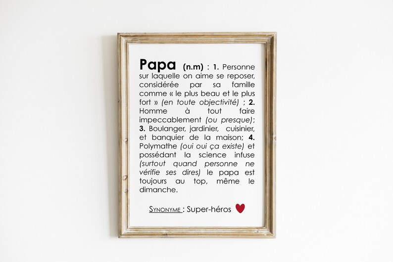 Affiche Poster Définition Papa Affiche Poster Définition Papa