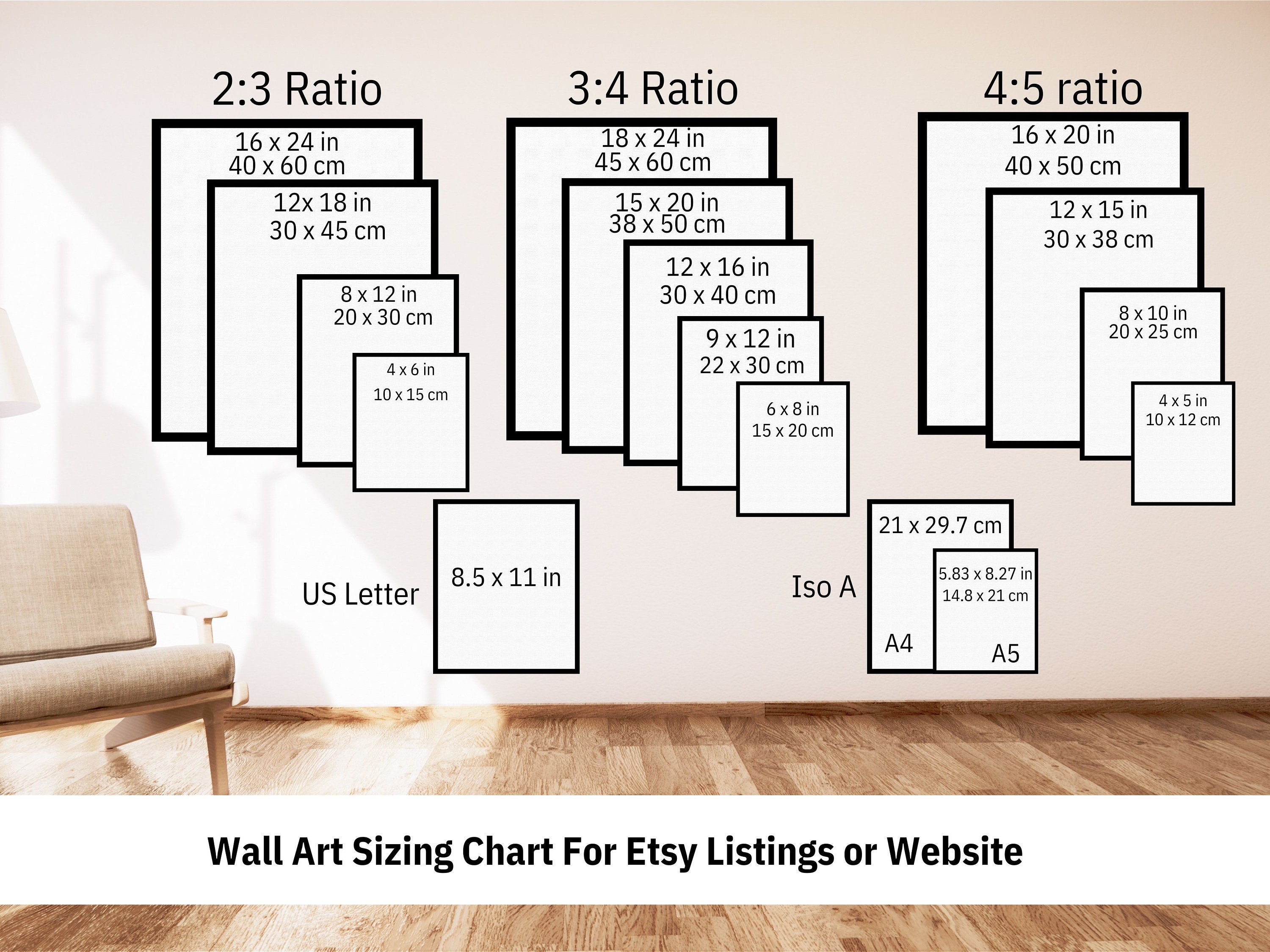 Wall Art Size Guide Print Size Guide Etsy Listing Image Etsy España