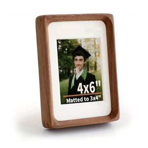 Marco de fotos / 8x10 / 6x8 / 5x7 / 4x6 / Madera / Imagen / Regalos personalizados / Teca o nogal negro / Para colgar en la pared / Impresión gratuita / De mesa /