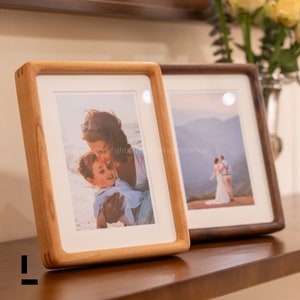 Photo Frame | 4x6 | 5x7 | 6x8 | 8x10 Cherry Wood | Hardwood Picture Frame | Housewarming Gift | Cherry | Black walnut wood