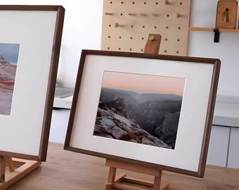 Solid Wood Photo Frame | Black Walnut or Teak Finish, Sizes 4x6 to 12x16