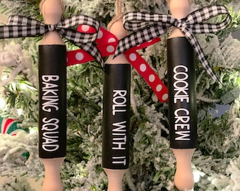 Rolling Pin | Cookie Crew | Baking Squad | Cookie Exchange | Christmas| Ornament | Gift | Friends | Handmade | Personalized