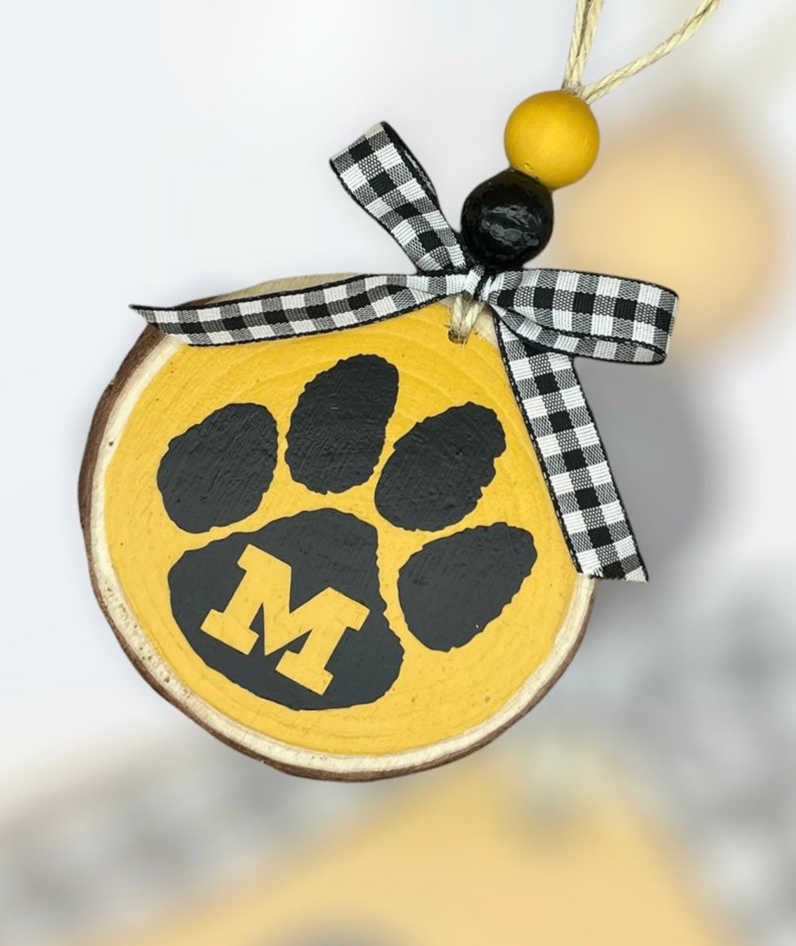 Handcrafted Mizzou Tiger Paw Wood Slice Christmas Ornament Etsy