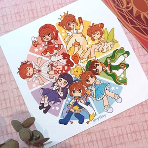 Cardcaptor Sakura Color Wheel Print (pearl paper 300gr) and Sticker Pack!
