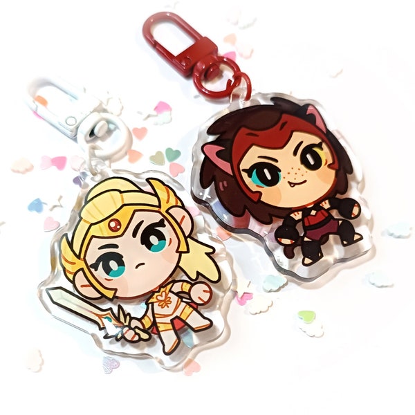 She-ra, Catra and Adora, keychains epoxy