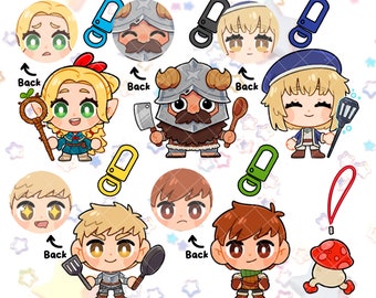 ¡Delicioso en Dungeon, llavero! Mazmorra Meshi. Marcille, Falin, Laios, Chilchuck, Senshi y Mushroom ¡¡RESERVAS!!