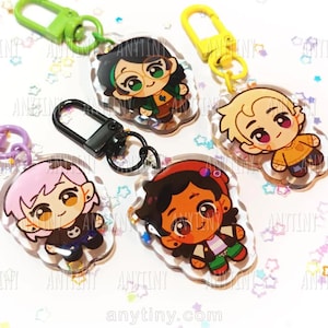 Amity, Luz, Hunter and Willow. The Owl House tiny keychains epoxy