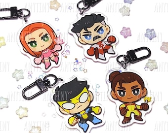 Invincible, Rex Splode, Omni-man and Atom Eve acrylic Keychain!