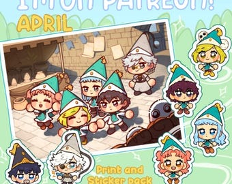 Print and package stickers! Witch Hat Atelier! Coco, Tetia, Richeh, Agott and Qifrey.