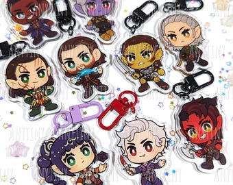 Baldur's Gate 3 Schlüsselanhänger, Shadowheart, Astarion, Karlach, Gale, Halsin, Wyll, Minthara und Jaheira