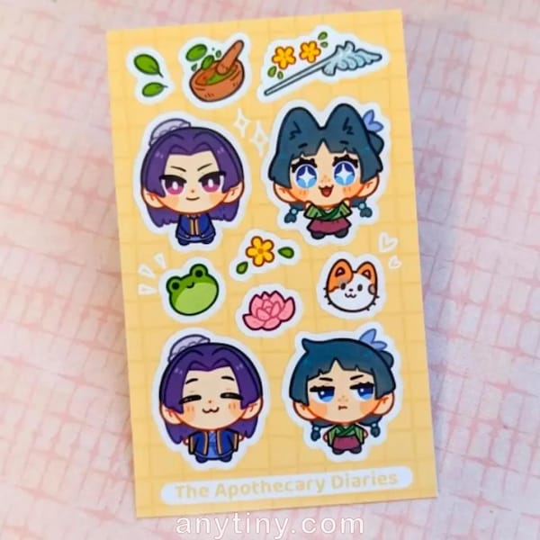 ¡Hoja de pegatinas de Kusuriya no Hitorigoto (Los diarios del boticario)!