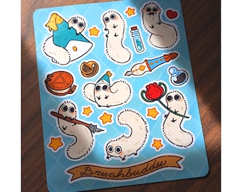 Brushbuddy, Sticker Sheet and Print!