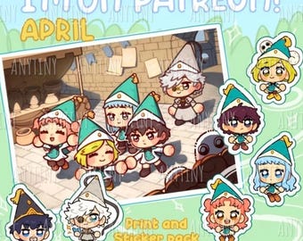 Print and package stickers! Witch Hat Atelier! Coco, Tetia, Richeh, Agott and Qifrey.