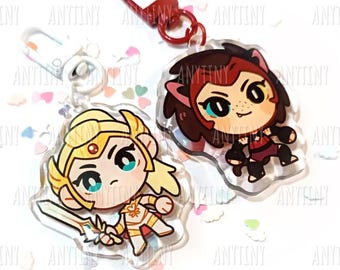 She-ra, Catra and Adora, keychains epoxy
