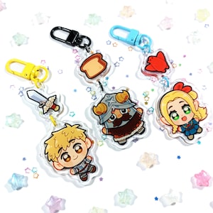 Delicious in Dungeon, tiny keychain! Dungeon Meshi. Marcille, Laios and Senshi